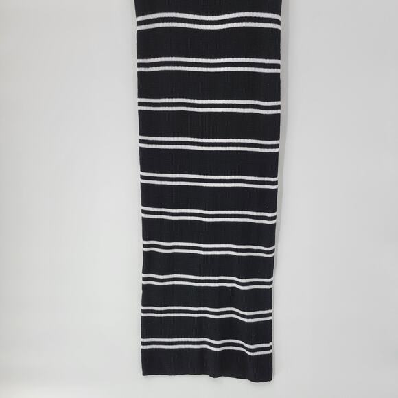 C+D+M Womens Tank Dress‎ XL Black White Ribbed Knit Pullover Spaghetti Straps - Picture 2 of 12
